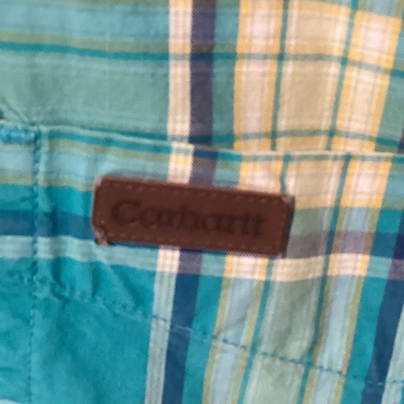 Carhartt Green and Yellow Casual Button Down Shirt - Picture 5 of 6